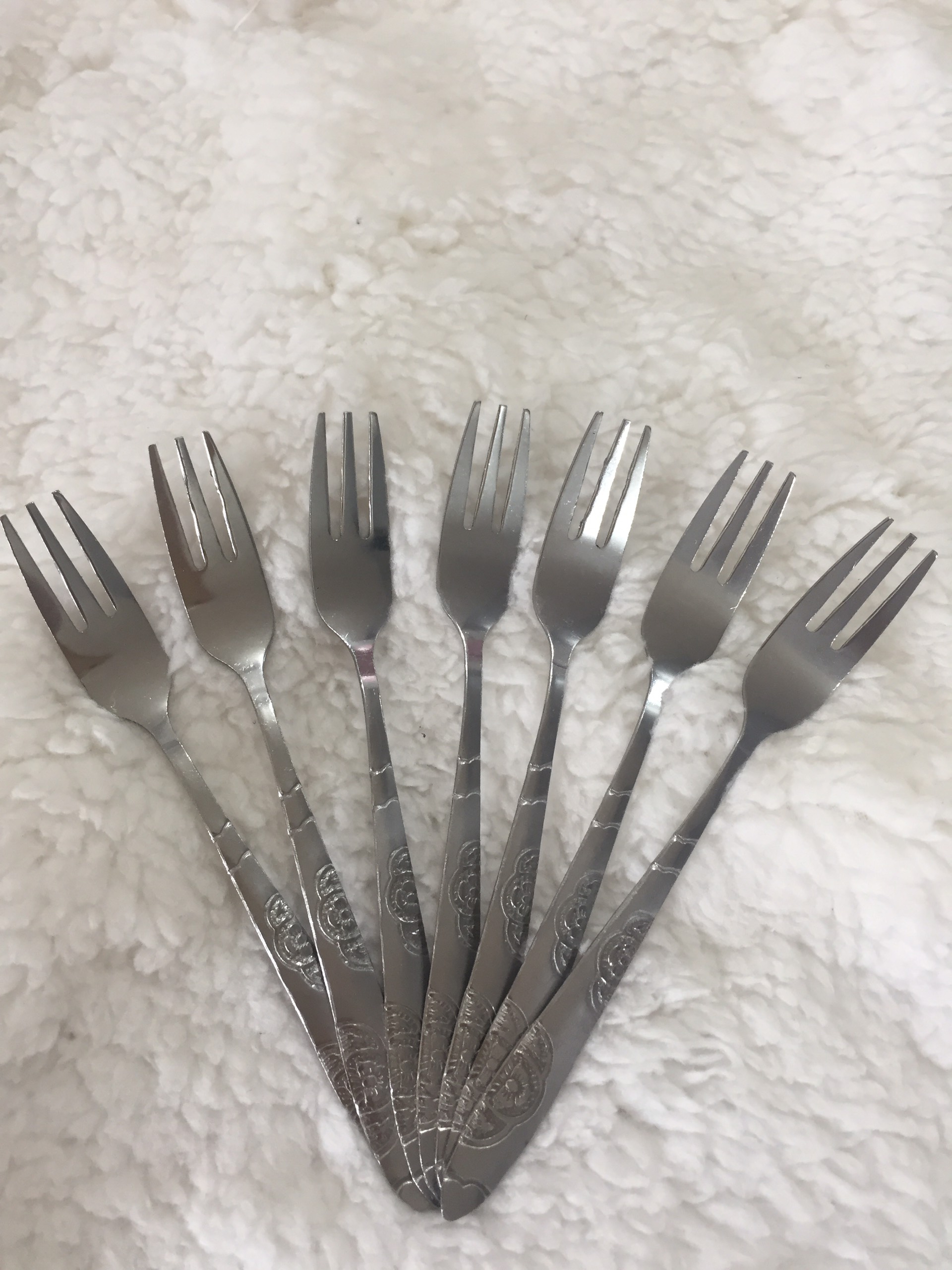 Combo 10 rĩa ăn hoa quả cán inox đẹp
