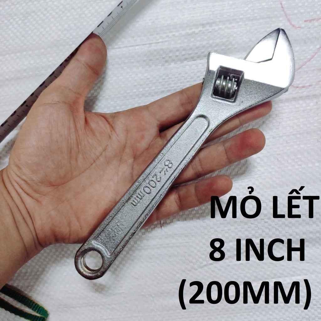 Mỏ lết thép trắng kích cỡ 8-15 inch (tự chọn)