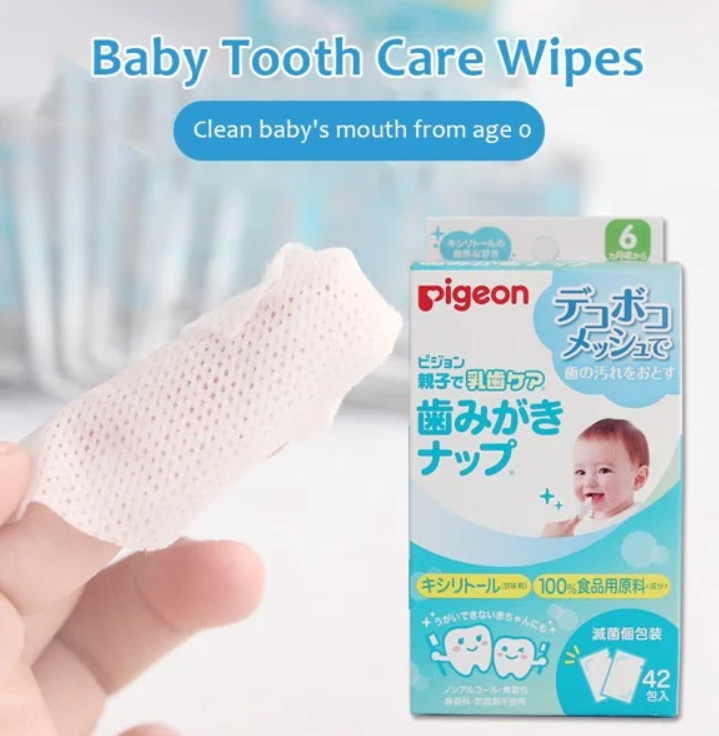 KHĂN GIẤY LAU RĂNG CHO BÉ PIGEON (DÙNG CHO BÉ 6 THÁNG TRỞ LÊN - HỘP 42 MIẾNG  ), khăn giấy vệ sinh răng sạch sẽ cho bé | Lazada.vn