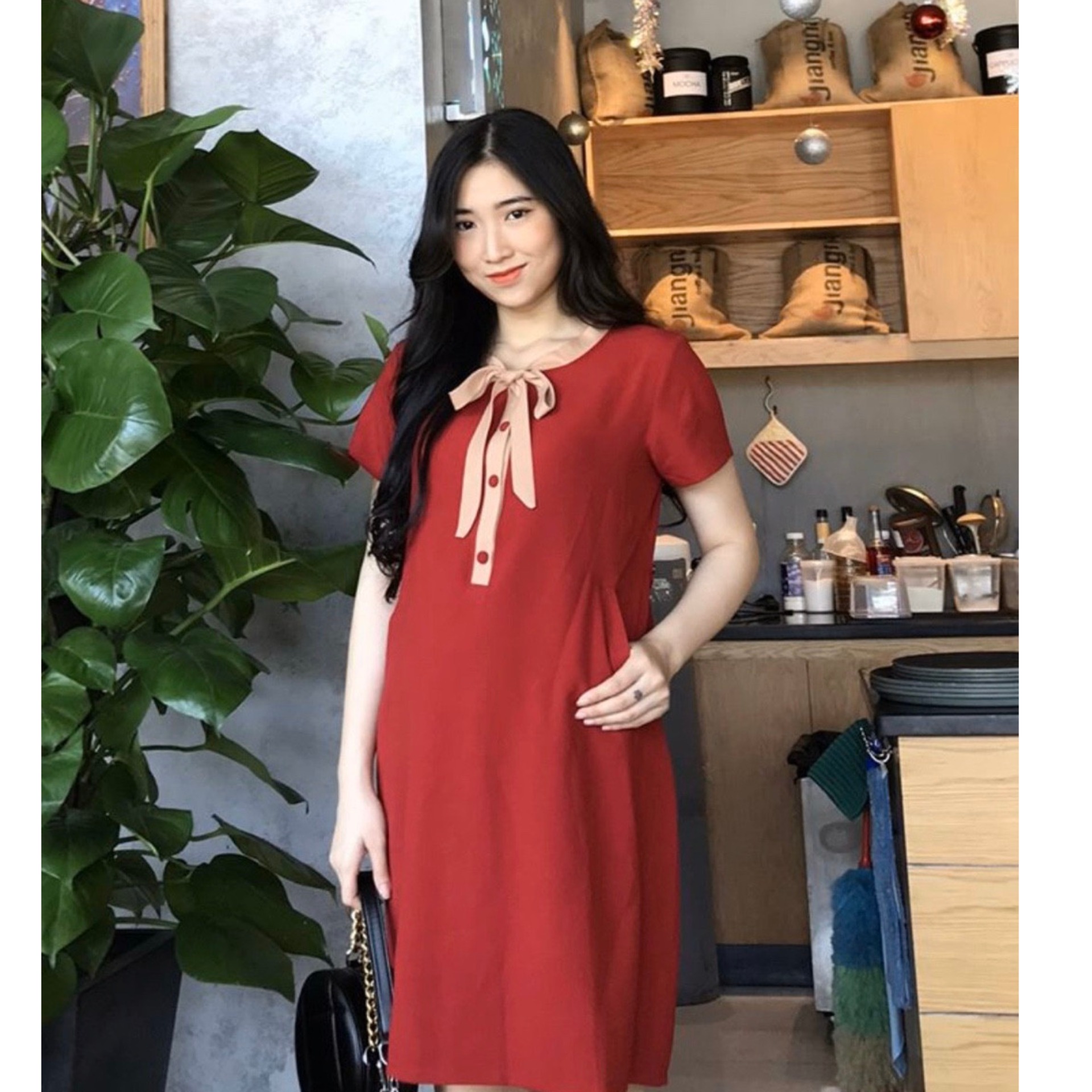 [Hàng Đẹp]Đầm Bầu, Váy Bầu Cổ Bèo Cực Xinh, Thời Trang & Trẻ Trung, Mẫu Mới Nhất Hè