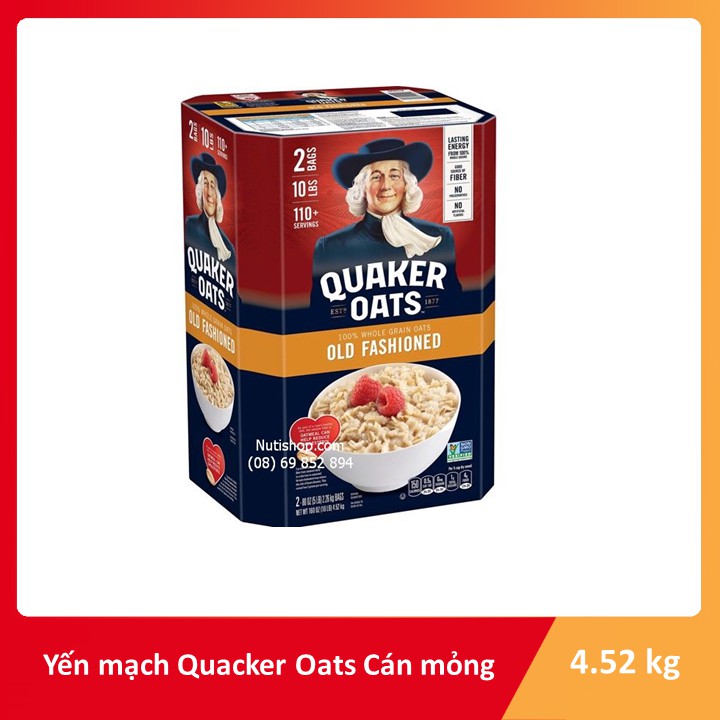 [Lấy mã giảm thêm 30%]Yến mạch Quacker Oats Mỹ 4520 g (cán mỏng)