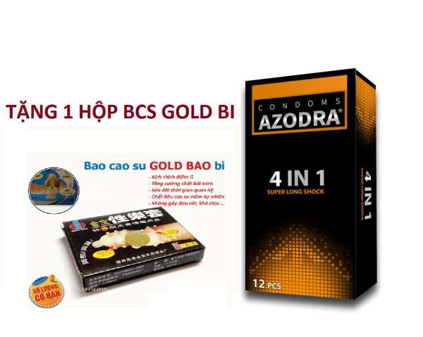 Bcs tổng hợp gân gai AZODRA kéo dài thời gian-tặng1 hộp bcs GOLD BI
