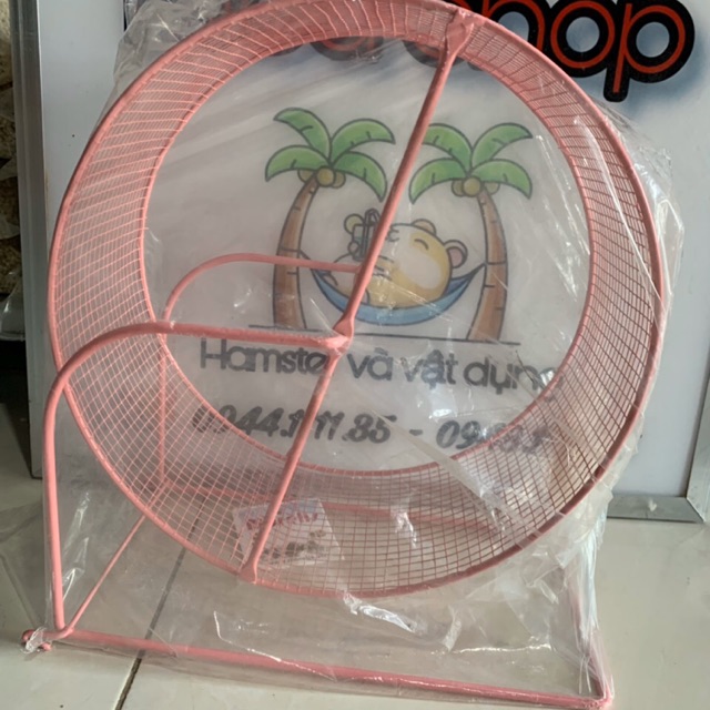 Wheel sắt cho hams, sóc, bọ, nhím .... - Hồng - 11cm