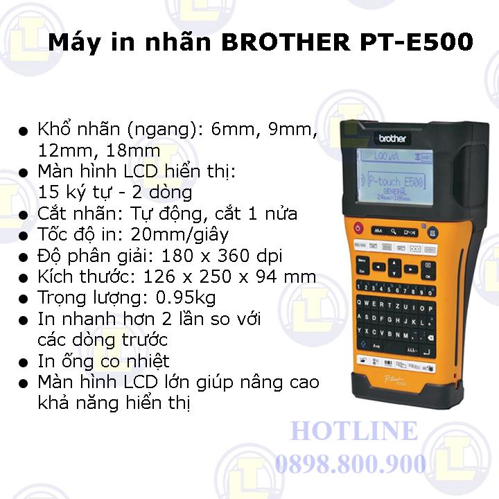 Máy in nhãn BROTHER PT-E500