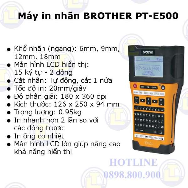 Máy in nhãn BROTHER PT-E500