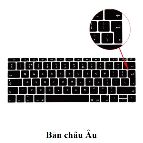 Lót phím silicon cho Macbook bản Châu Âu (đen và trong suốt)