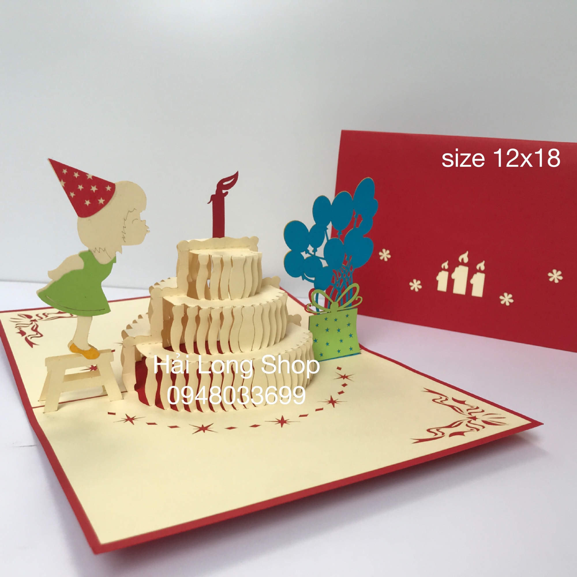 Bé Thổi Nến ( boy + girl ) -  Sinh Nhật - Birthday - Thiệp 3D