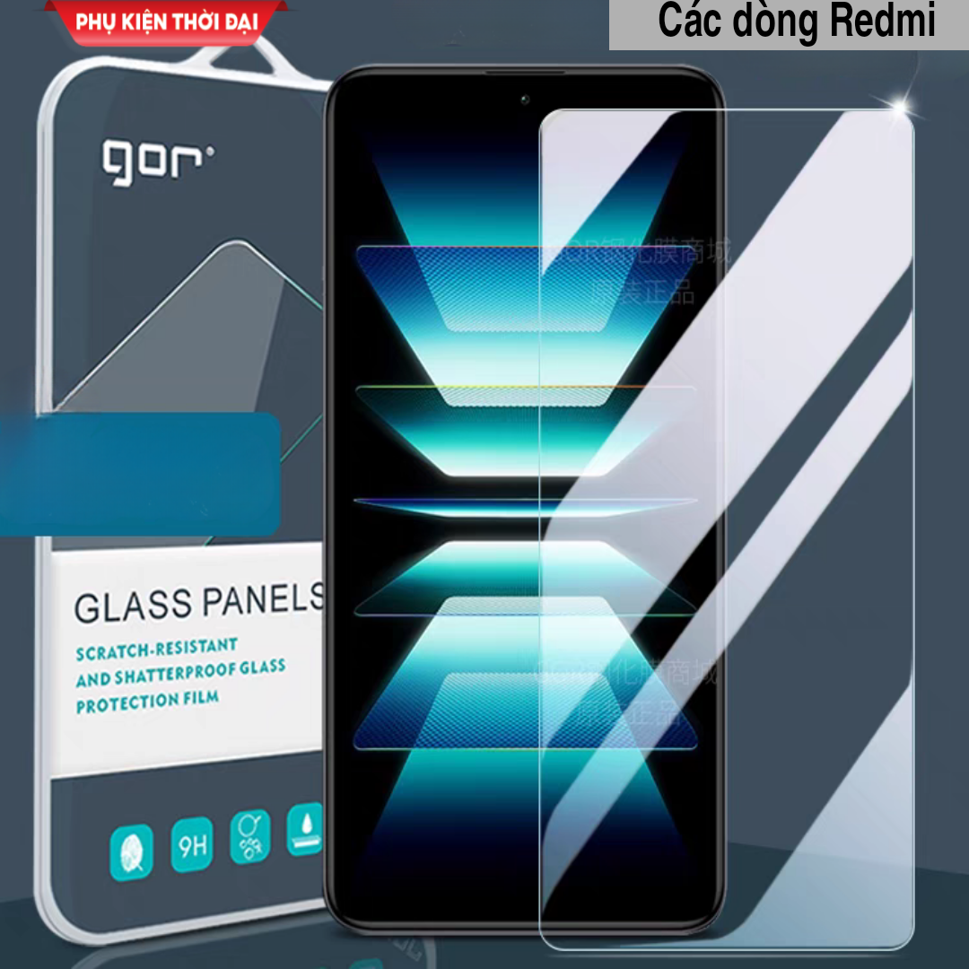 Cường lực Gor Redmi Note 9s / Note 9 Pro 5G/ Note 10 Pro / Note 11 Pro / Note 12 Pro / Note 12 Pro 5G / Note 13 Pro 5G trong suốt trơn mượt 9H / 2.5D