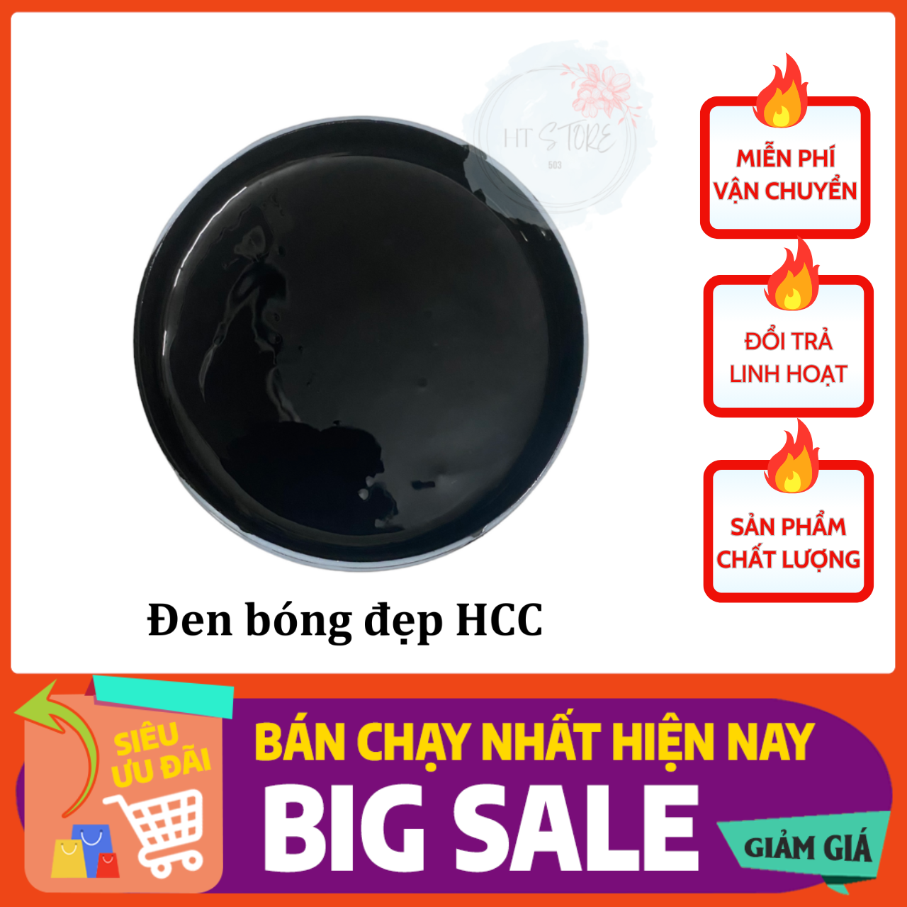 Sơn chậu màu đen bóng ngoại thất cao cấp và cọ quét sơn