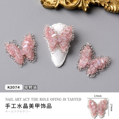 Charm đá pha lê pastel | bướm nơ mickey trang trí móng