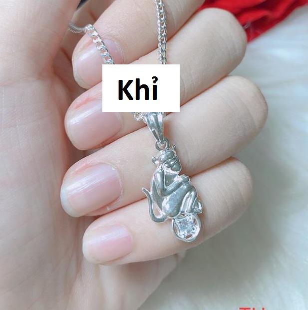 Mặt dây chuyền bạc 12 con giáp kim tiền (không dây)