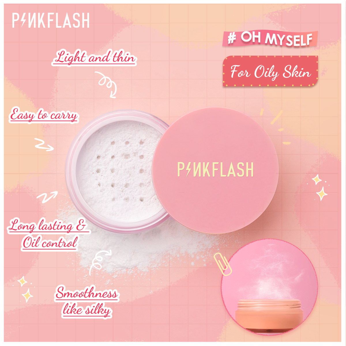 FOCALLURE Phấn phủ PINKFLASH OhMySelf lâu trôi
