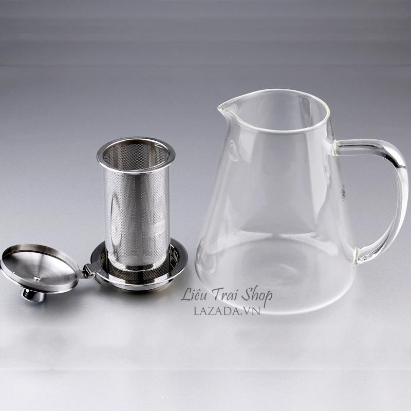 Ấm pha trà thuỷ tinh cao cấp chịu nhiệt 1500ml 1.5 lít