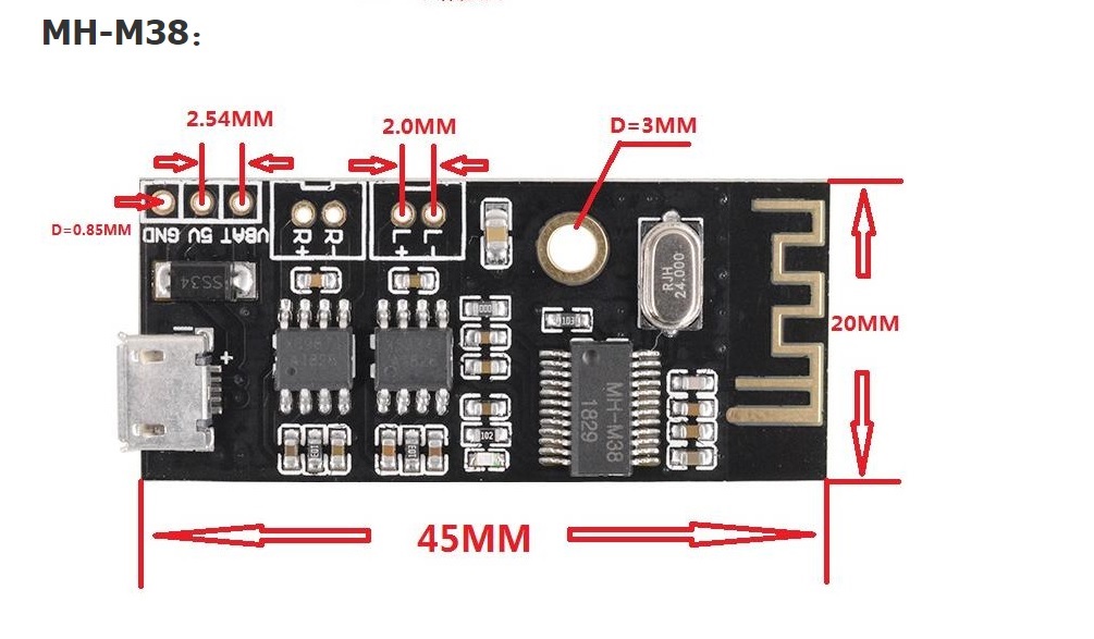 Mạch giải mã âm thanh Bluetooth XH M18/M28/M38