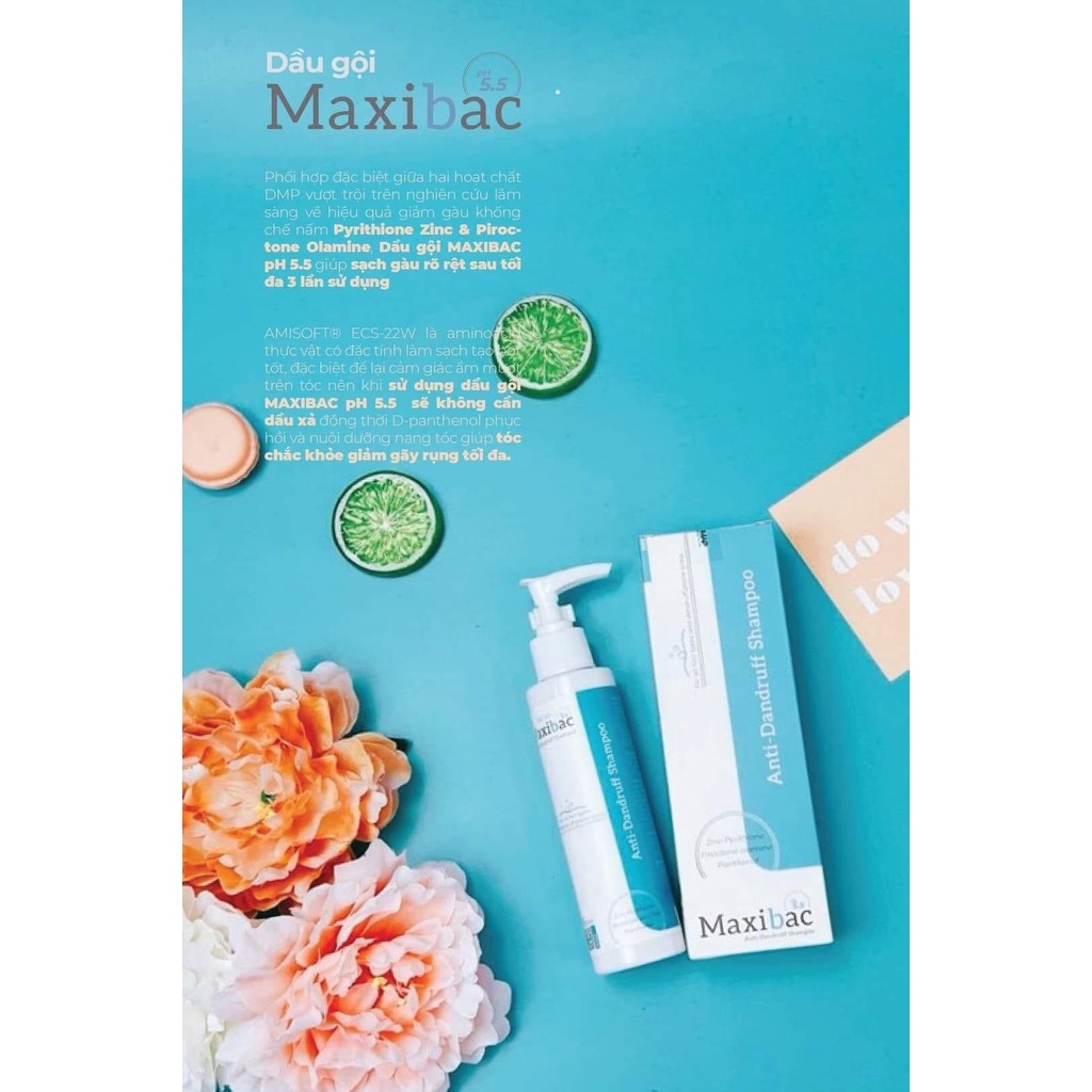 Dầu gội Maxibac trị gàu pH 5.5 H 150ml