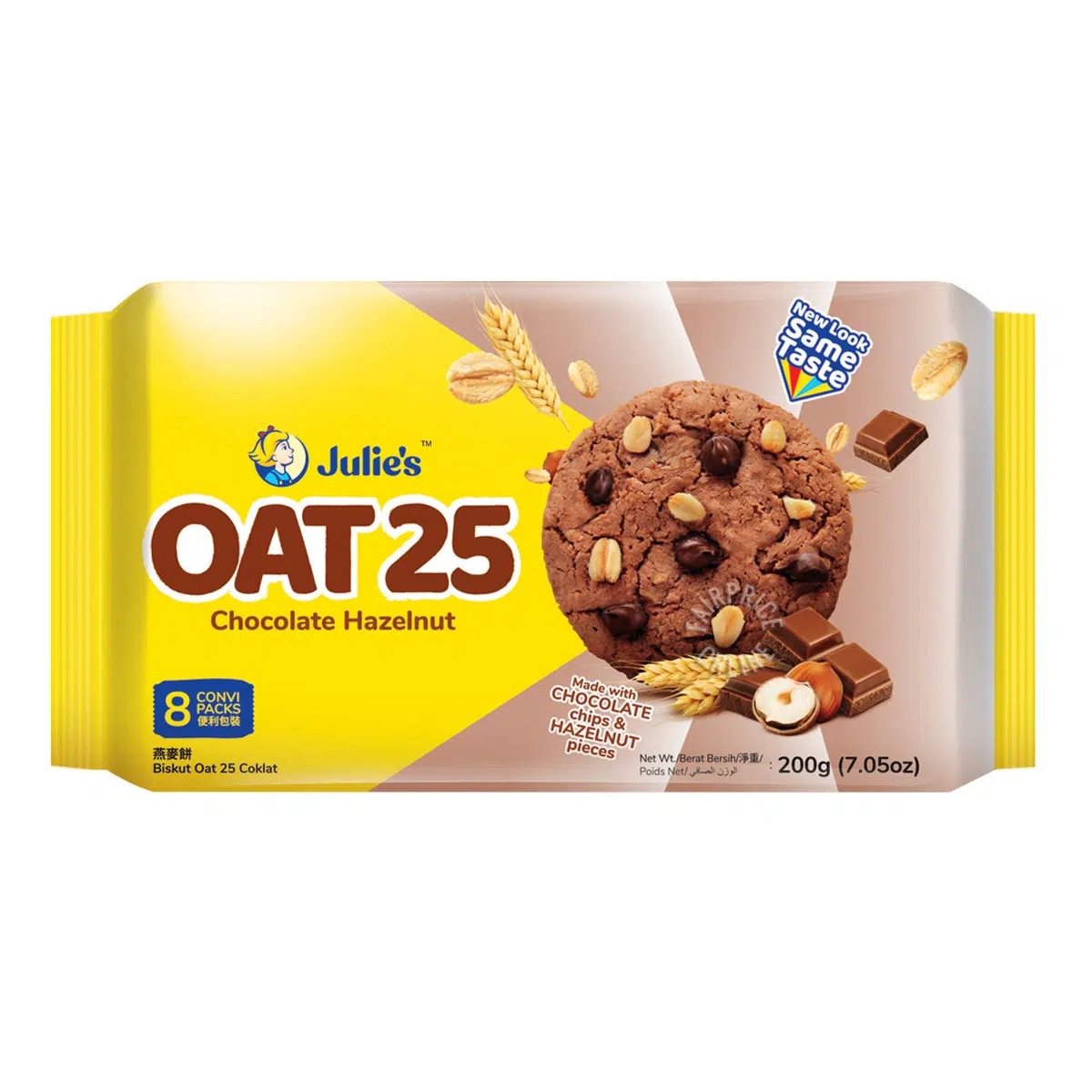 Bánh Quy Julie s OAT 25 Yến Mạch Sôcôla Hạt Phỉ Chocolate Hazelnut Gói 200g