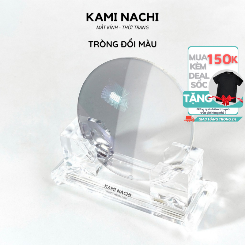 Giá bán Tròng kính cận loạn đổi màu Kami Nachi, chống lóa, chống chói, tốc độ đổi màu siêu nhanh, bền đẹp