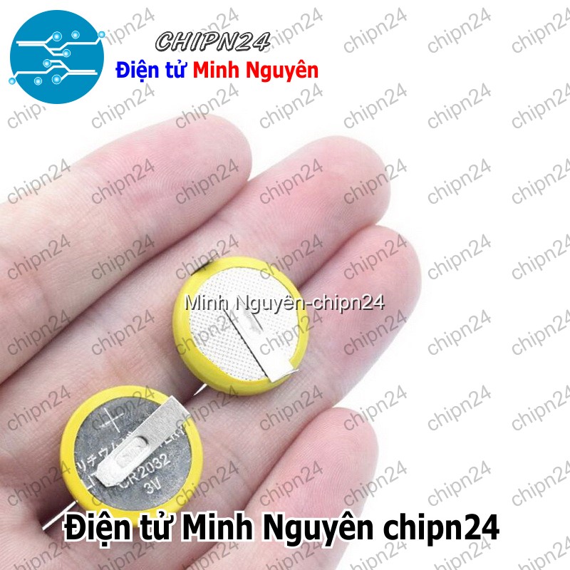 [1 viên] Pin vàng CR2032 Hàn chân Cắm - HH002327