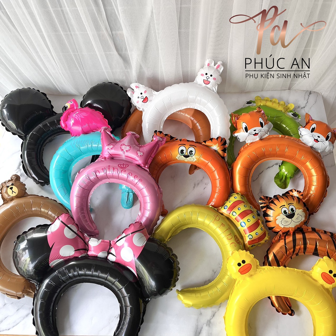 Bóng phao cài tóc dễ thương 29cm mừng sinh nhật hpbd