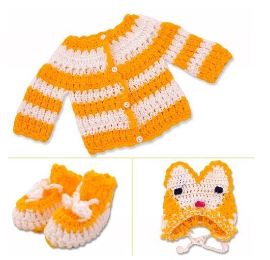 [HCM]Set áo len kèm bao tay  nón Gấu cho bé sơ sinh