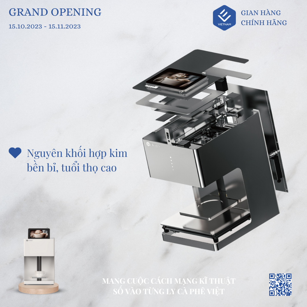 Máy in bọt cà phê EVEBOT EB-PRO (In một màu nâu)