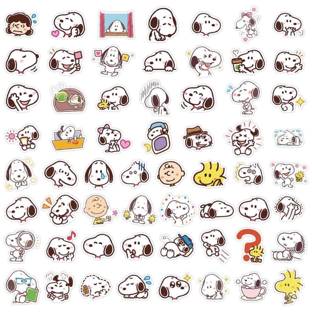 Set 60 sticker chó snoopy