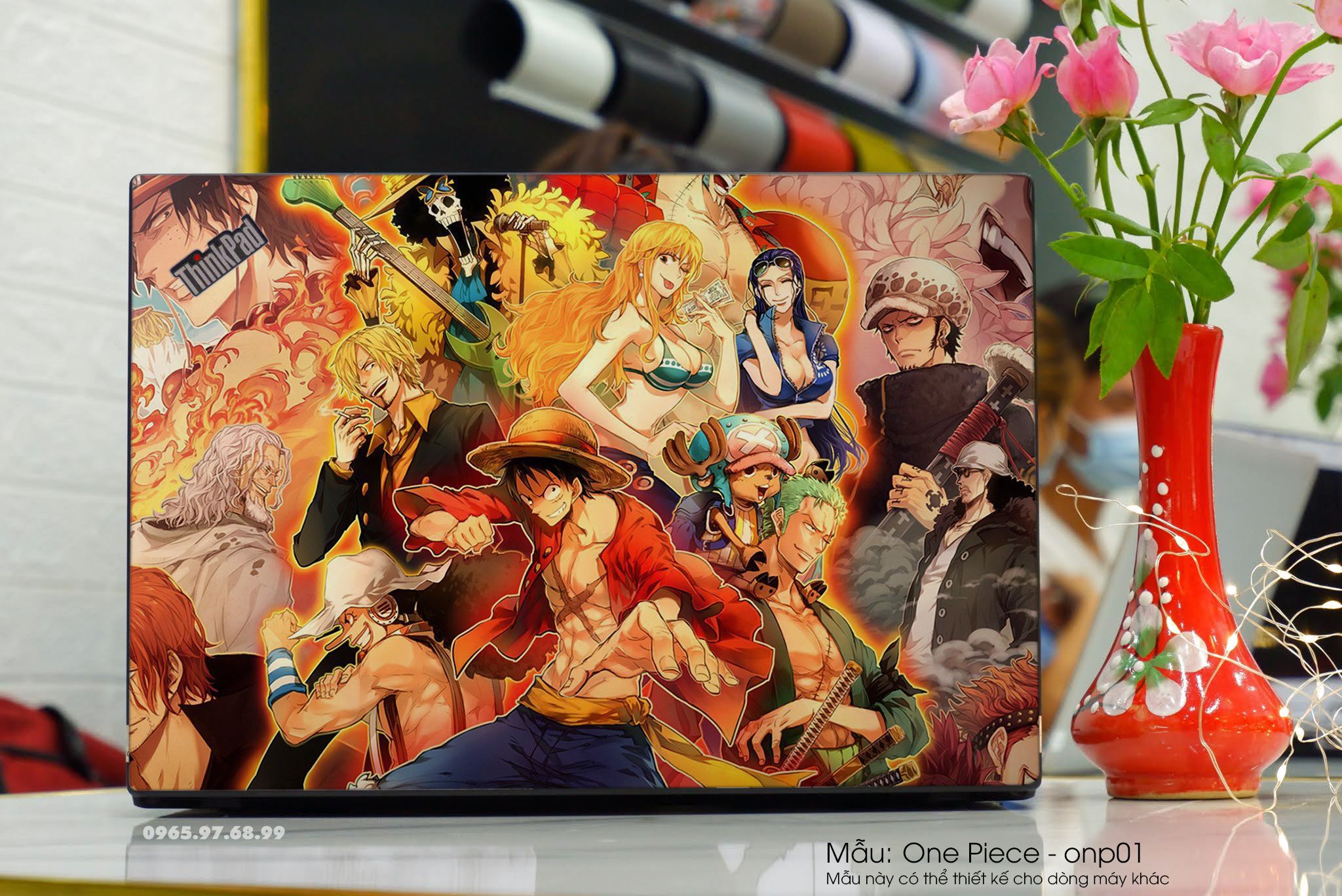 Decal Skin dán Laptop Lenovo mẫu One Piece (inbox mã máy cho shop)