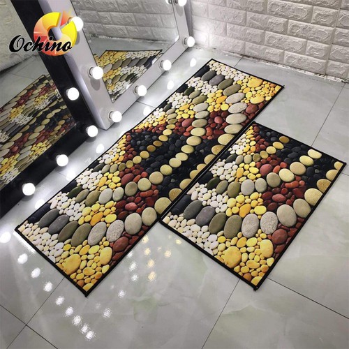 Bộ thảm nhà bếp 3D Tmore  phong cách hàn quốc ( 120 cm x 40 cm + 60cm x 40cm)
