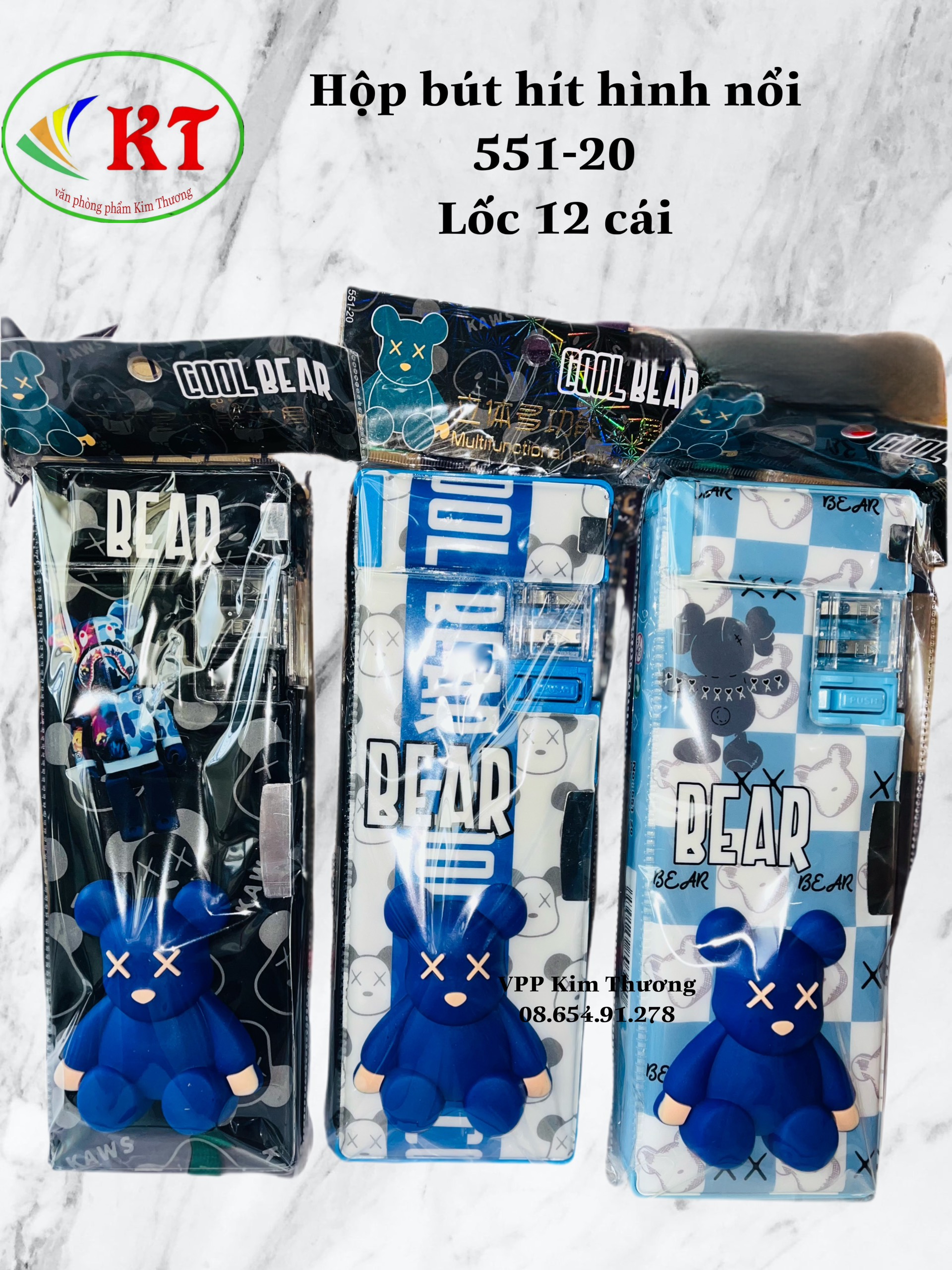 Hộp bút hít 2 mặt hình mochi nổi có gọt chì mẫu mới 2023