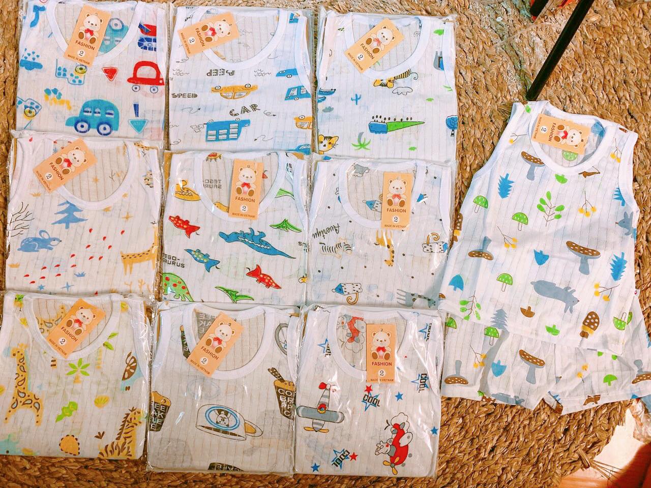 5 bộ ba lỗ cotton giấy cho bé [LOẠI 1] FREESHIP