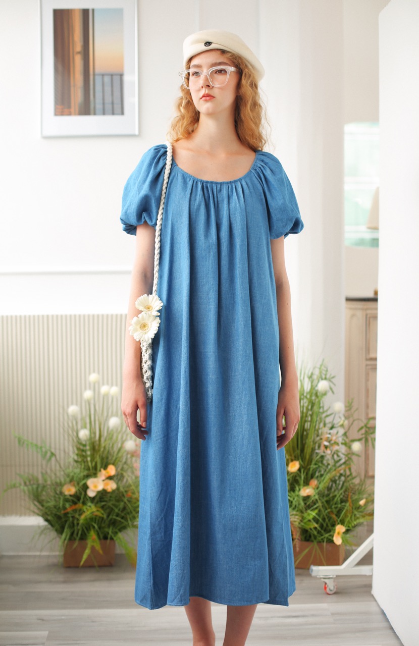 MORI - MRD20 Đầm denim tay phồng