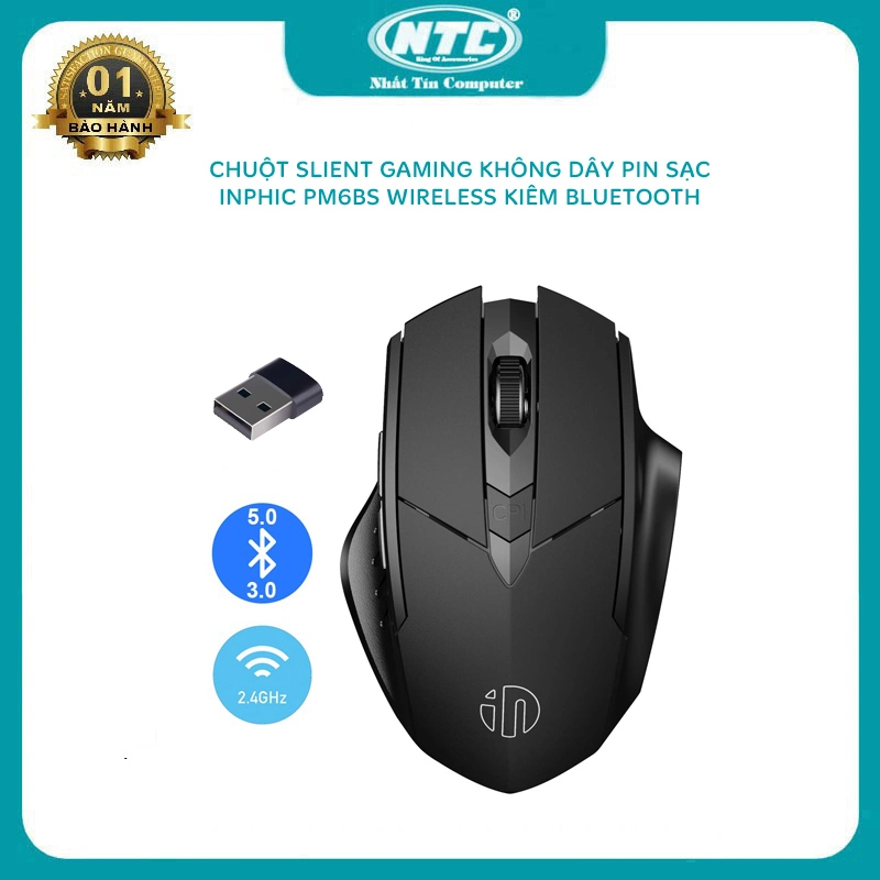 Nanhic A1 wireless Bluetooth mouse rechargeable battery operated silent click best computer