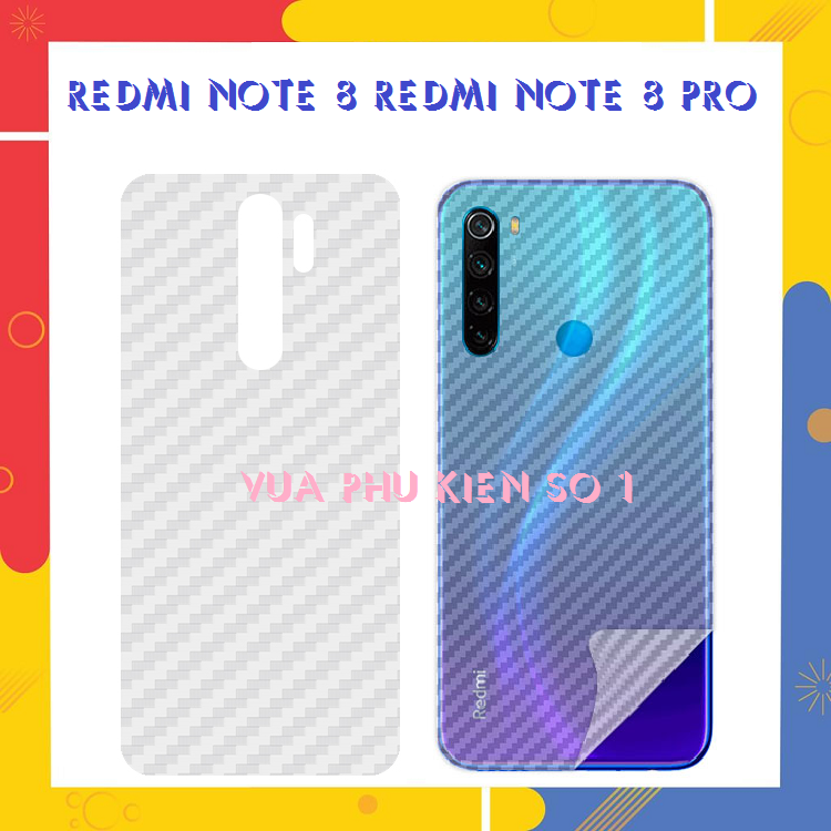 Dán carbon mặt lưng Xiaomi Redmi Note 8 / Note 8 Pro chống vân tay