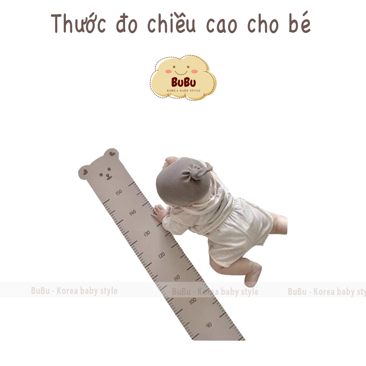 Thước Đo Chiều Cao Dán Tường Trẻ Em Bé Hình Gấu Dễ Thương