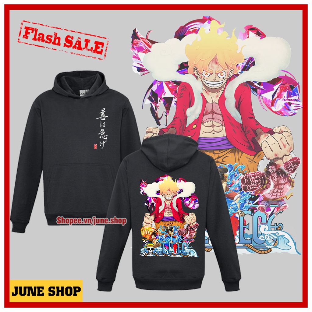 Áo Khoác One Piece, Áo Hoodie Anime in hình Luffy Gear 5 Nika siêu chất, cực ngầu