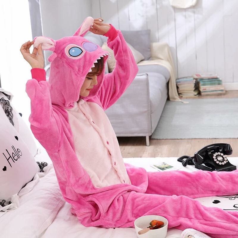 Bộ Đồ Thú Stitch Hồng Đủ Size