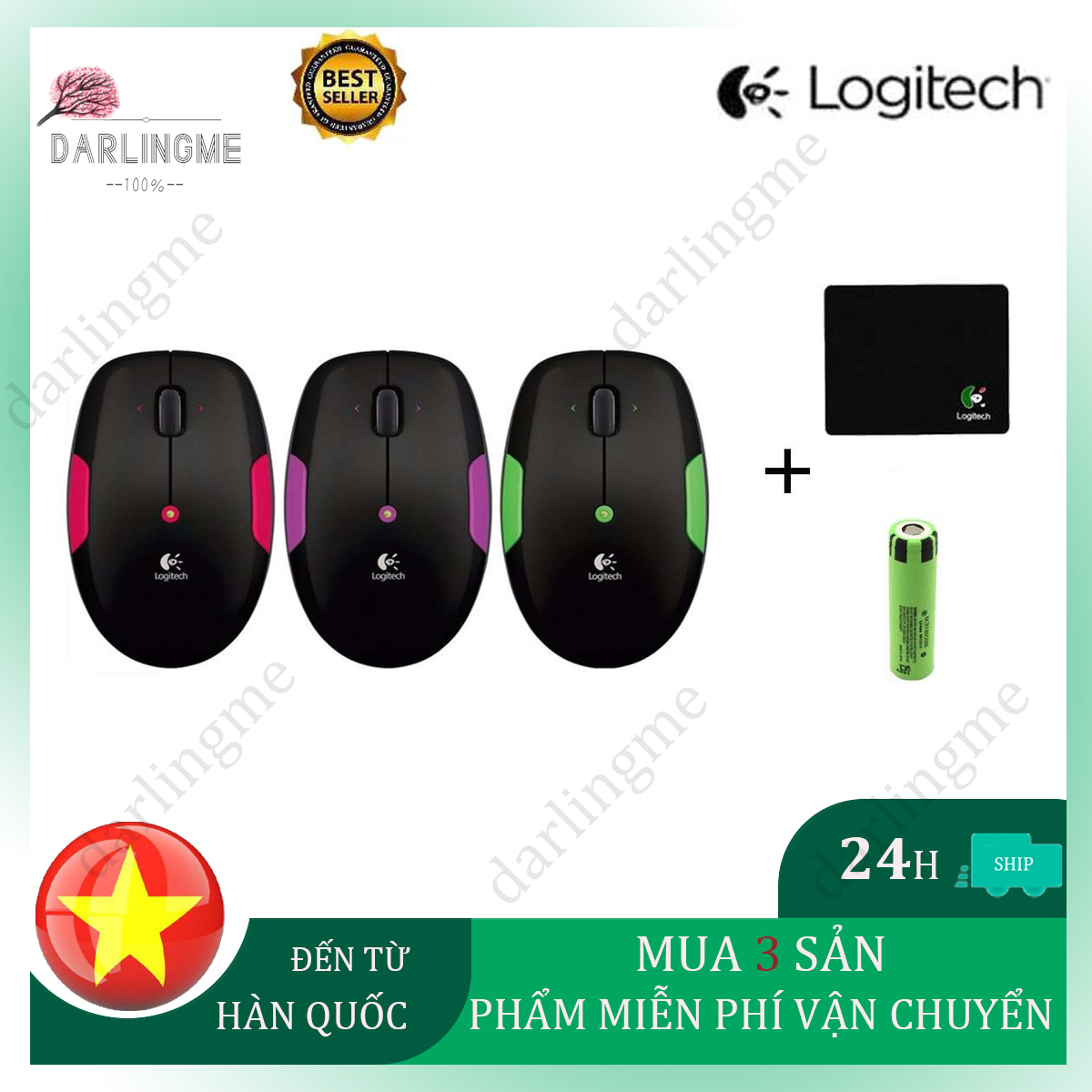 Logitech M345 Chuột không dây Silent Plus(Tặng một món quà)