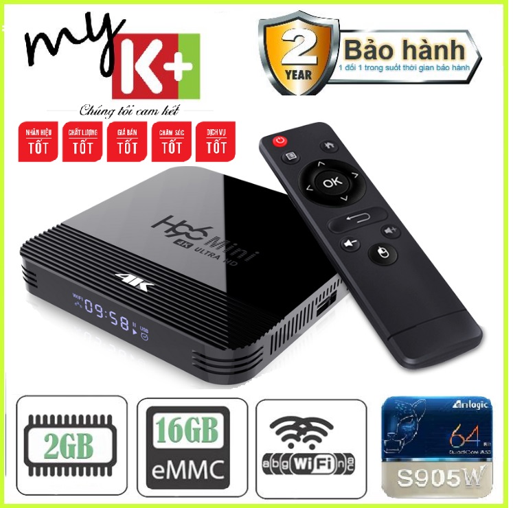 Android TV BOX Tiếng Việt Bản Bảo hành 5 năm-Ram Và 16G Bộ Nhớ Trong Bảo Hành 12 Tháng TV BOX H96MINIH8