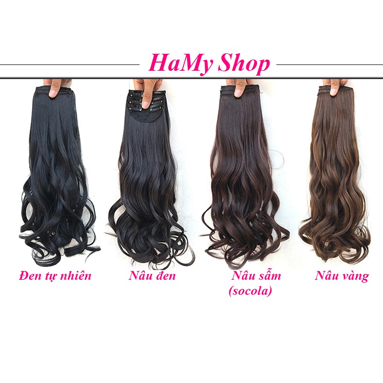 Tóc giả kẹp phím loại mỏng 45cm/55cm(1 tệp)