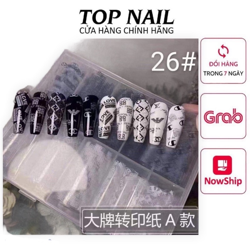 Set foil hình thương hiệu đen-trắng