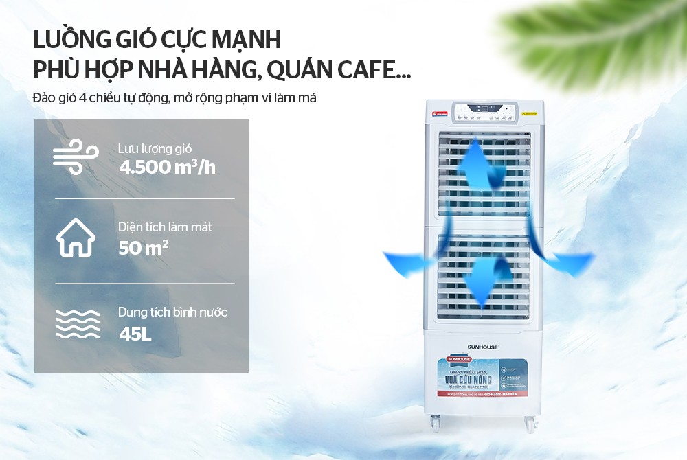 MÁY LÀM MÁT KHÔNG KHÍ SUNHOUSE SHD7756 ( cho diện tích 50m2 )