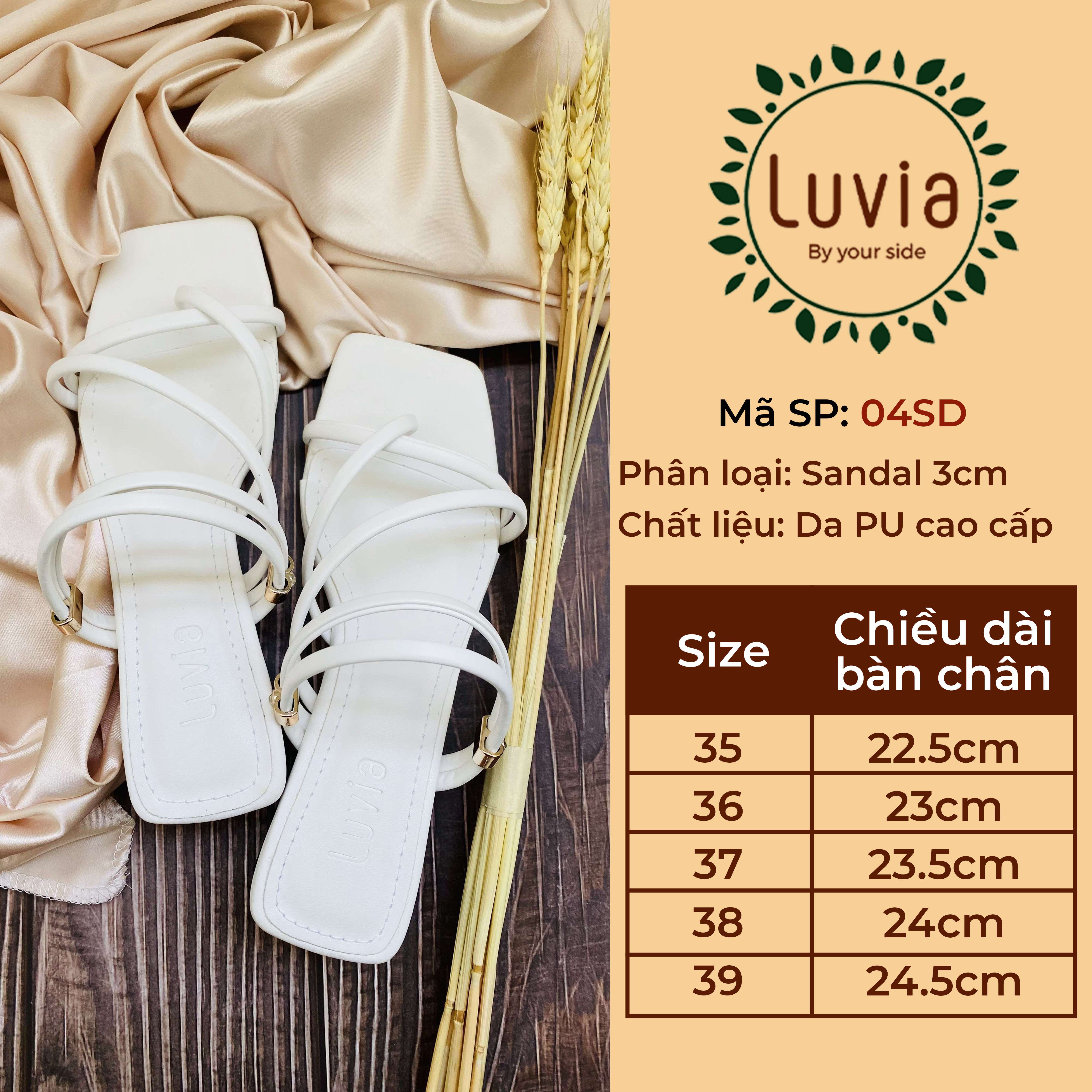 Giày sandal nữ cao gót 3 phân Luvia 04SD