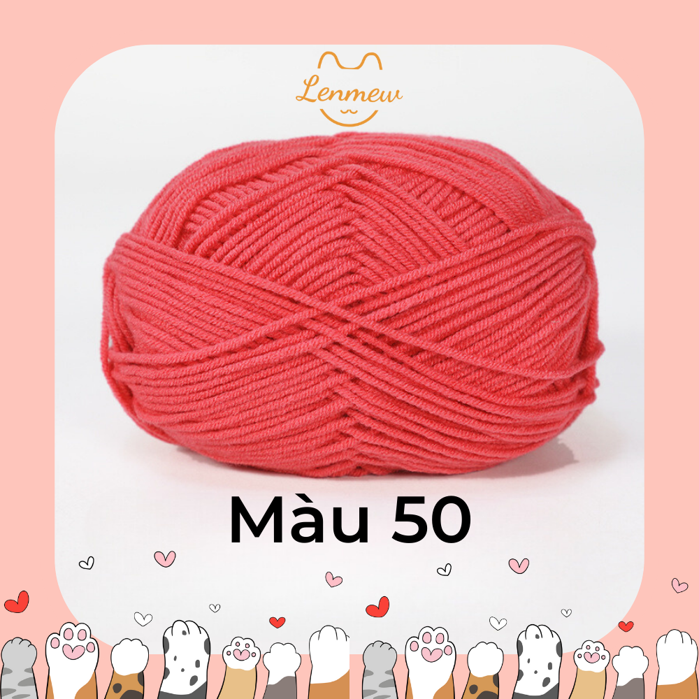 Len milk cotton 50g - cuộn len sợi cotton