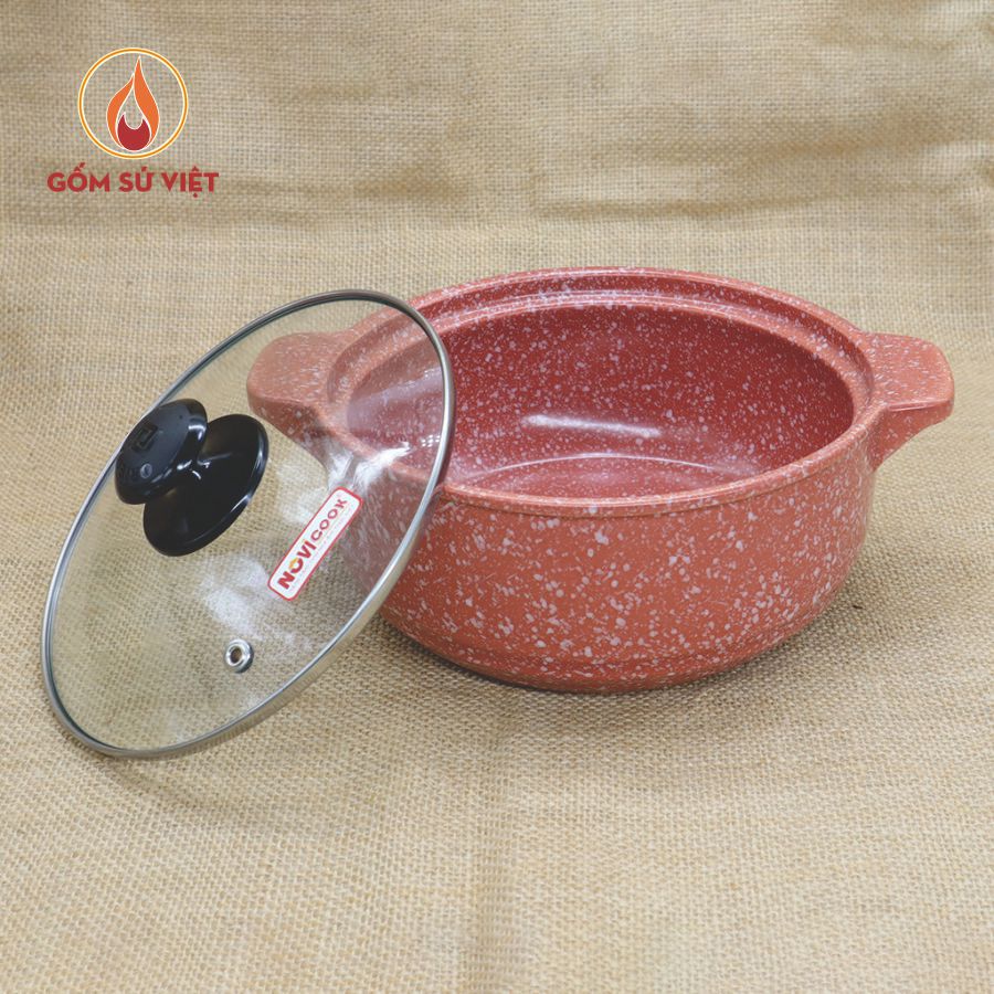 Nồi Sứ Sâu Vân Đá Cao Cấp 1.2L