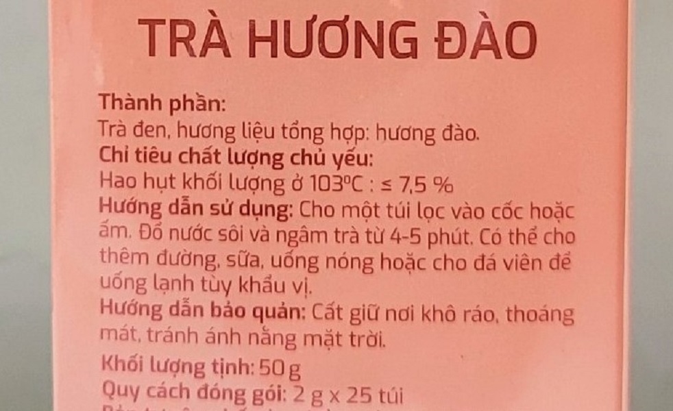 [Hộp 50g (25 túi lọc)] TRÀ HƯƠNG ĐÀO [VN] COZY Peach Flavored Tea