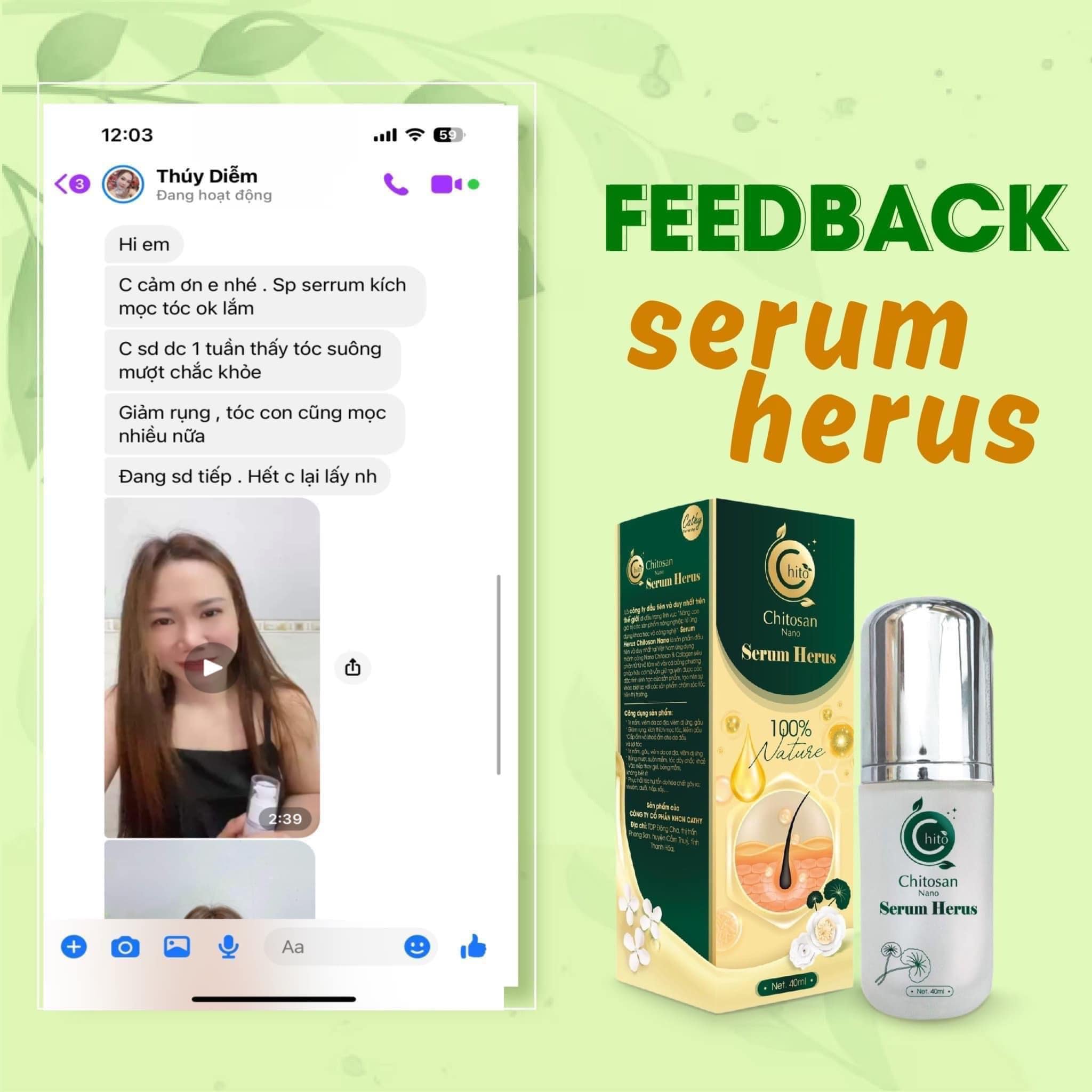 Serum Dưỡng Tóc Herus Nano Chitosan 50ml