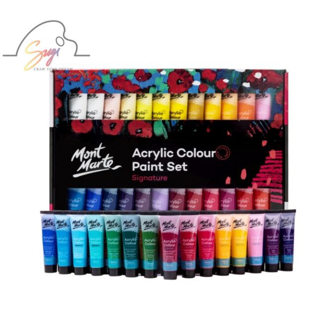 Màu acrylic mont marte 18/24/36/48 x 36ml, mont marte signature acrylic paint set