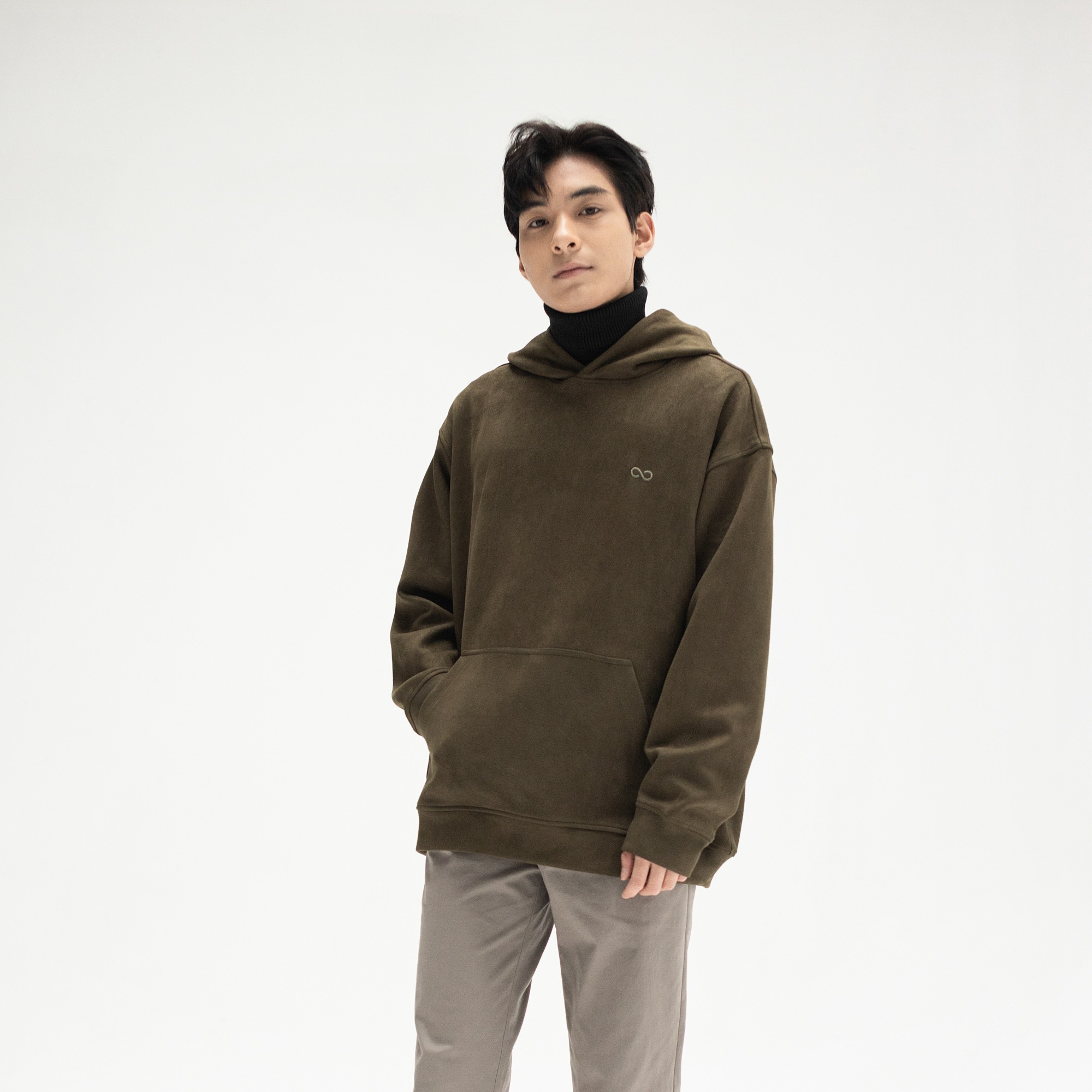 Áo hoodie basic da lộn LOOK SUEDUE HOODIE