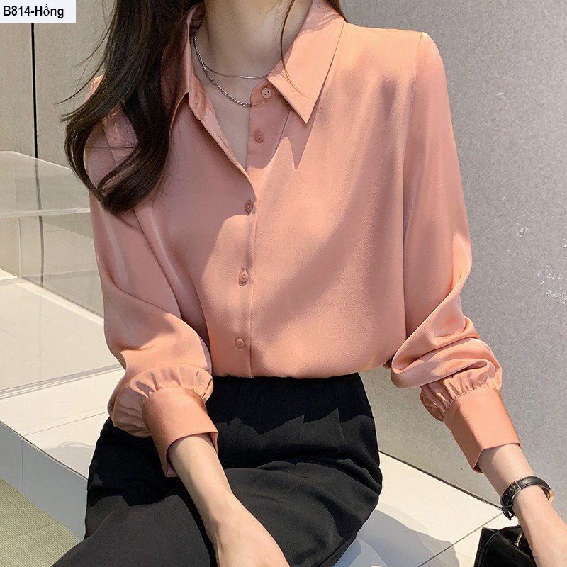 [HCM]B814- Áo SM lụa Satin tay dài