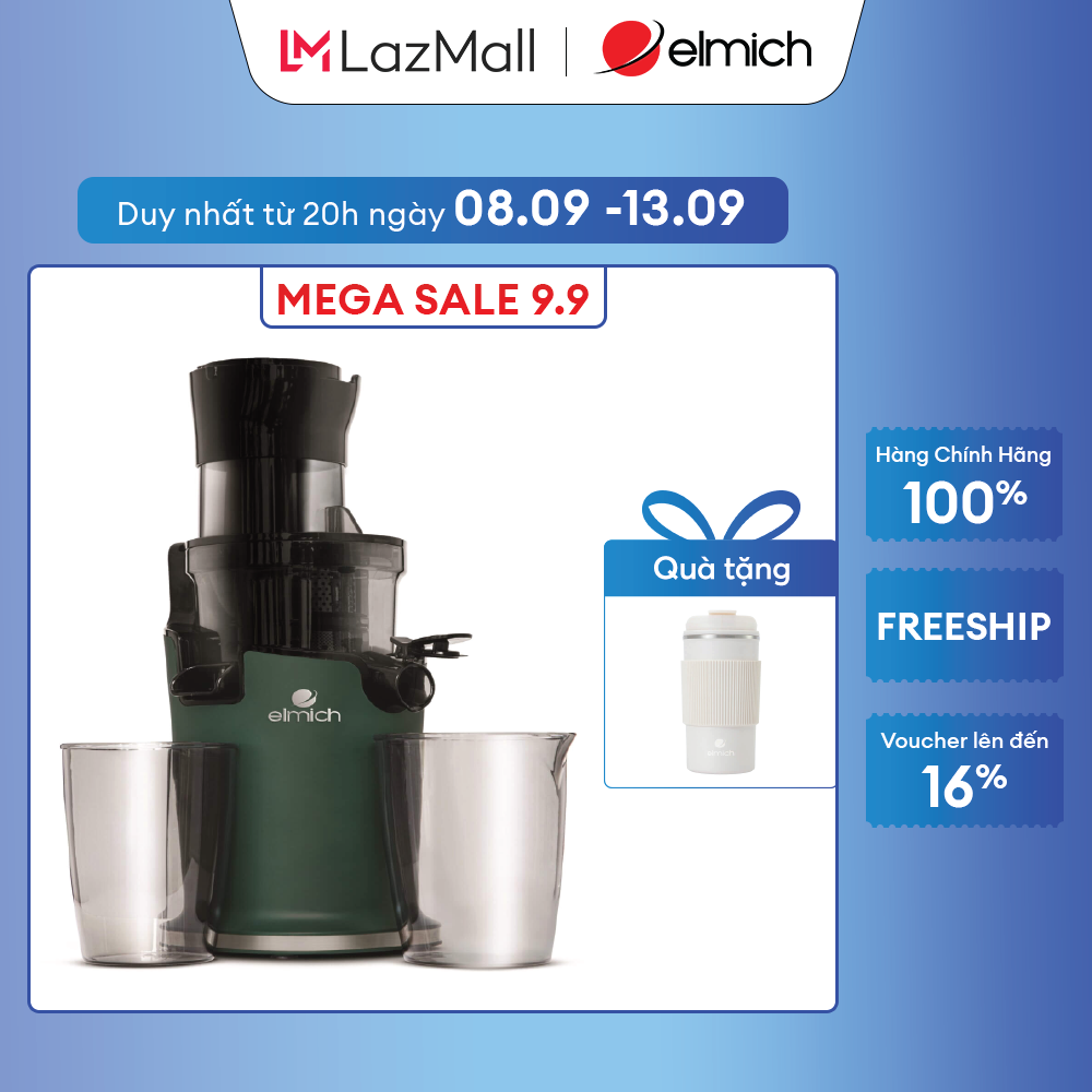 (Duy nhất 20h ngày 08.09-13.09)Máy ép trái cây tốc độ chậm Elmich EDA-0848
